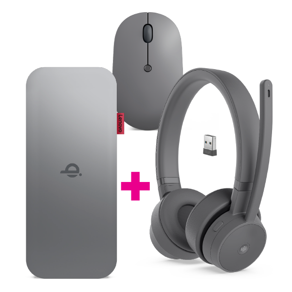 Lenovo Go Wired Anc Headset And Lenovo Go Wireless Mobile Power Bank 10000 Mah And Lenovo Go USB-C Wireless Mouse - Bundle