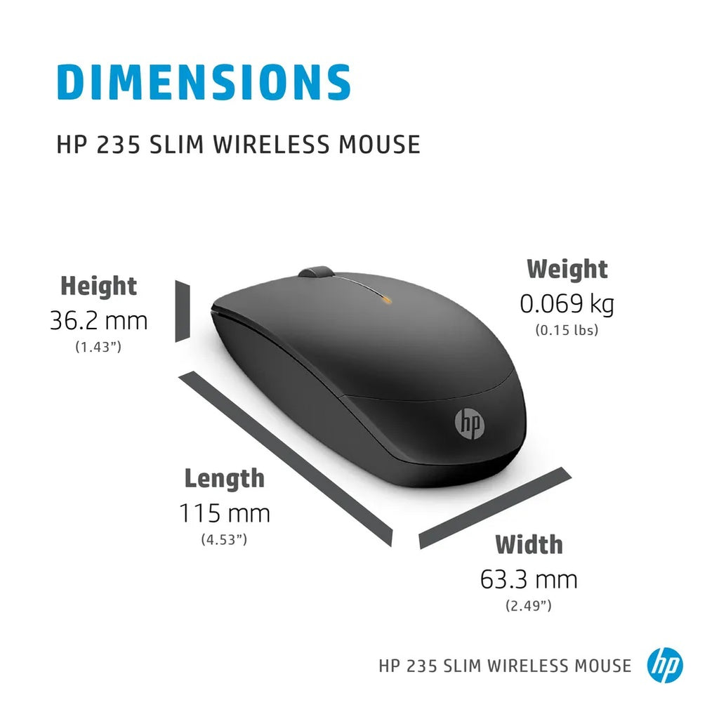 HP 235 SLIM WIRELESS MOUSE - 4E407UT