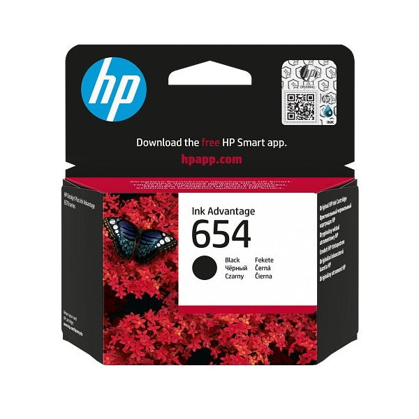 HP 654 BLACK ORIGINAL INK ADVANTAGE CARTRIDGE
