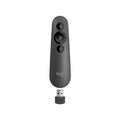 Logitech R500S Red Laser Presentation Remote With Wireless Mini Receiver Simple Three-Button Design With Red Laser Pointer. Bluetooth Or USB Receiver Connection. 20M Range And App