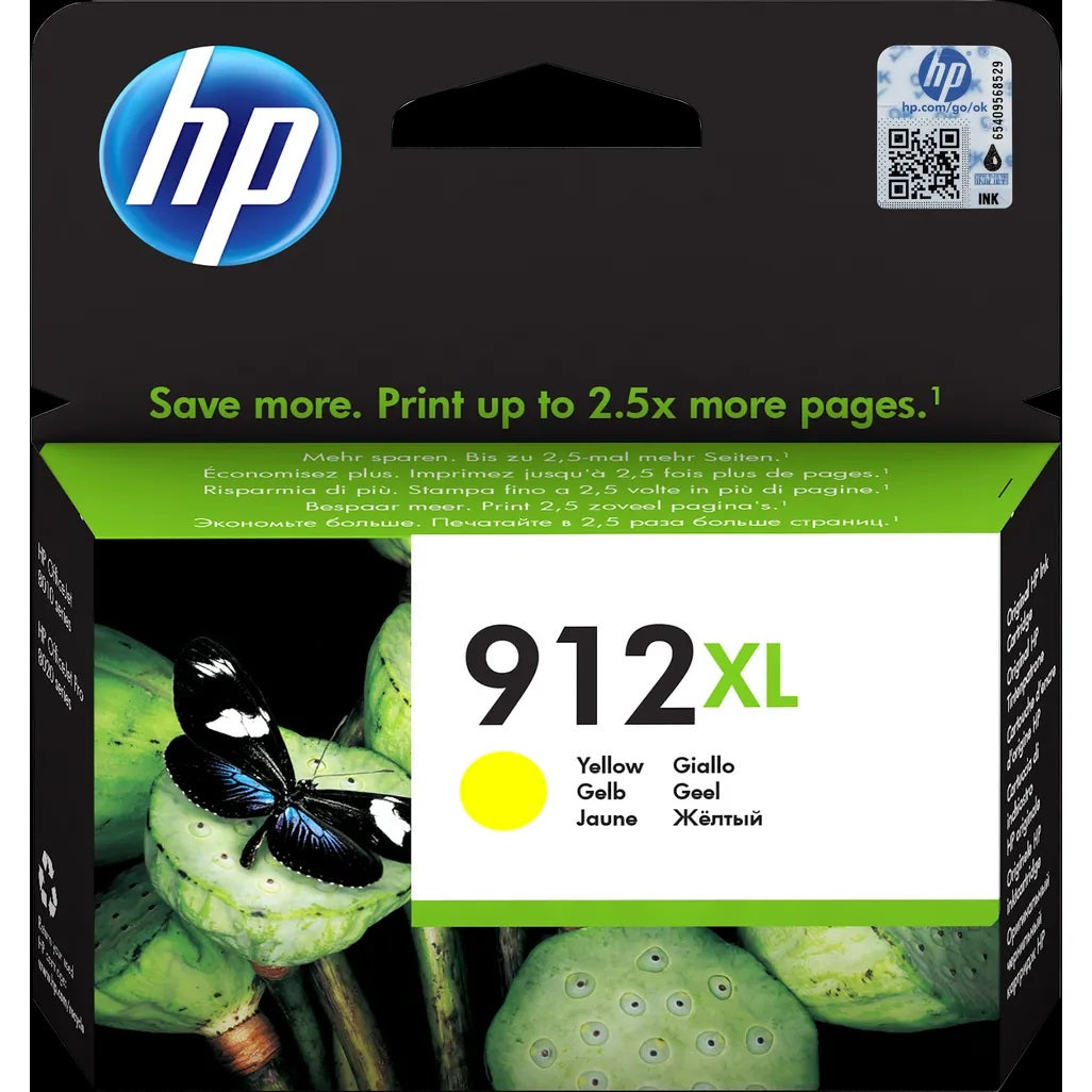 HP 912XL High Yield Original Yellow Ink Cartridge - 3YL83AE