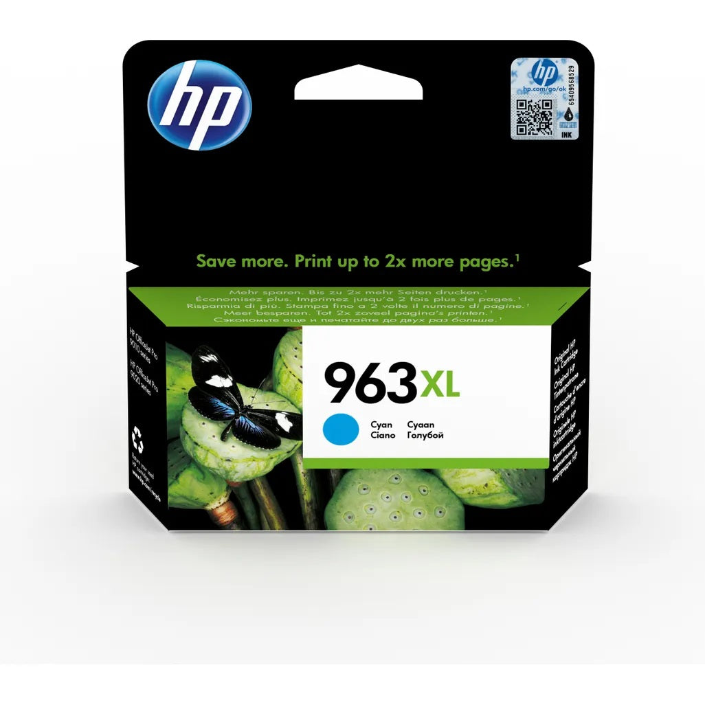 HP 963xl High Yield Original Cyan Ink Cartridge - 3JA27AE