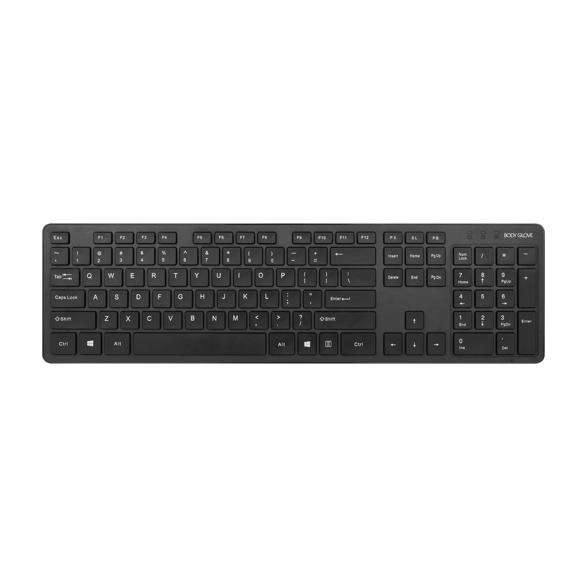 Body Glove Wireless Keyboard With A USB Receiver Which Enables Keyboard To Be Ready For Use Instantly. Slim And Ergonomic Design Ensures A Comfortable Typing Experience. Features: Lightweight Keyboard. Plug & Play. Slim