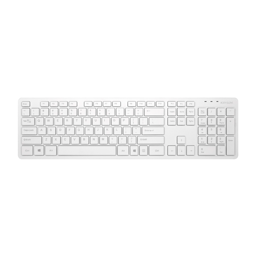 Body Glove Wireless Keyboard With USB Receiver Which Enables Keyboard To Be Ready For Use Instantly. Slim And Ergonomic Design Ensures A Comfortable Typing Experience. Features: Lightweight Keyboard. Plug & Play. Slim