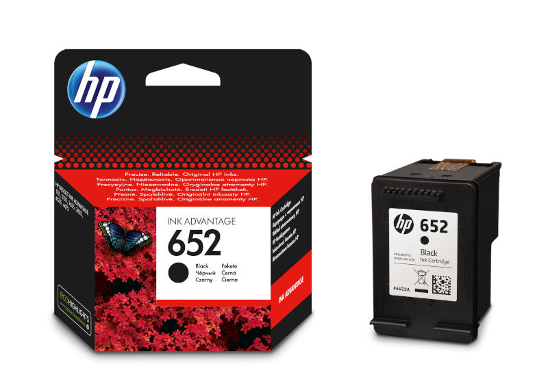 HP 652 Original Black Ink Advantage Cartridge - F6V25AE