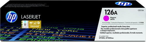 HP 126A LASERJET CP1025 MAGENTA PRINT TONER CARTRTRIDGE PRINTS APPROXIMATELY 1 000 PGS USING THE ISO/IEC 19798 YIELD STANDARD