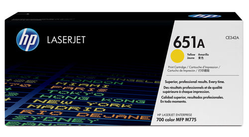 HP 651A LASERJET ENTERPRISE 700 COLOR MFP M775 SERIES YELLOW PRINT TONER CATRIDGE