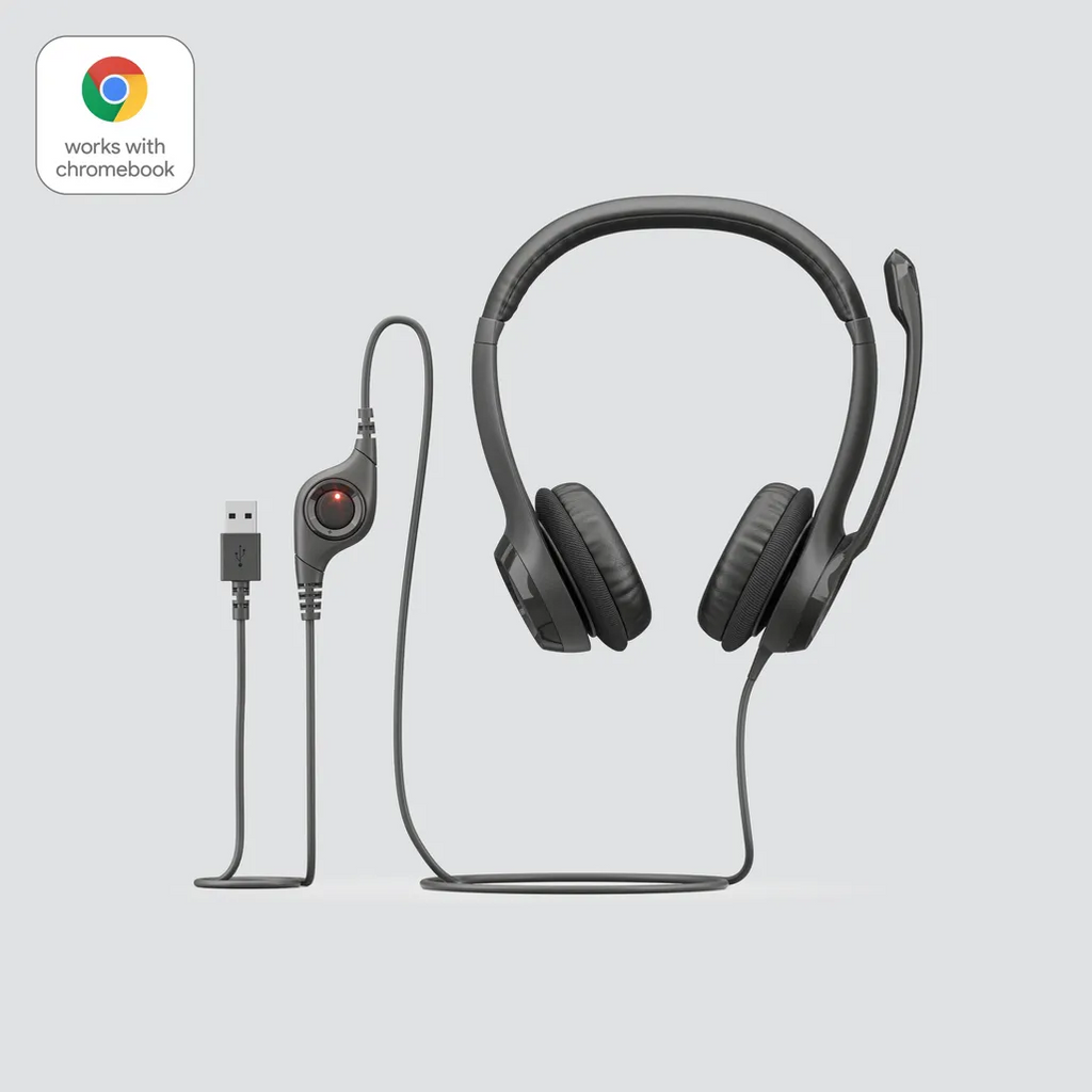 Logitech H390 USB-A Headset with Noise-Cancelling Microphone – Black