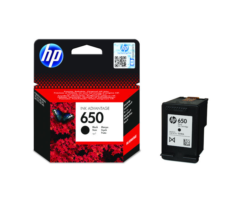 HP 650 Original Black Ink Advantage Cartridge - CZ101AK