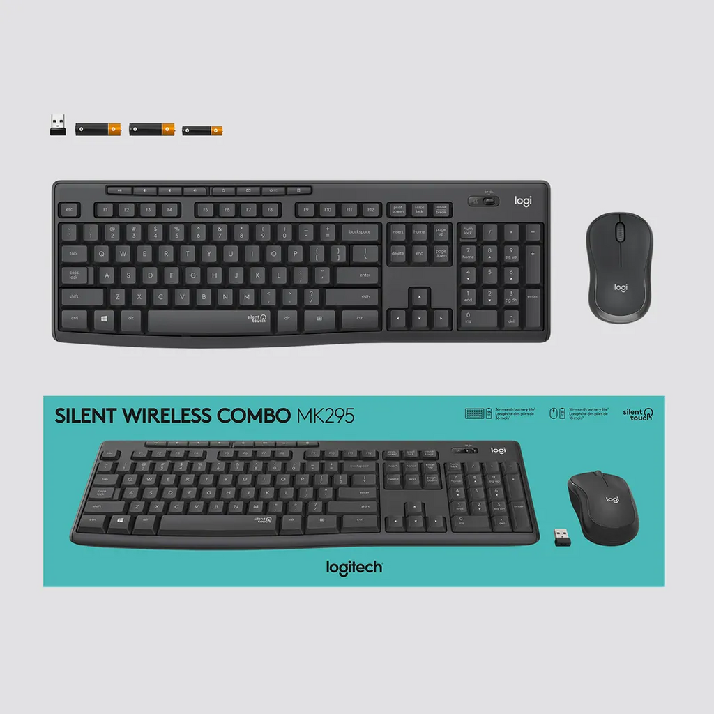 Logitech MK295 Silent Wireless Keyboard & Mouse Combo – Black