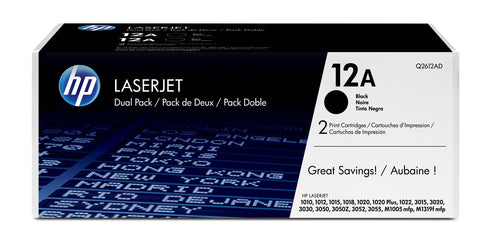 HP 12A 2-PACK BLACK ORIGINAL LASERJET TONER