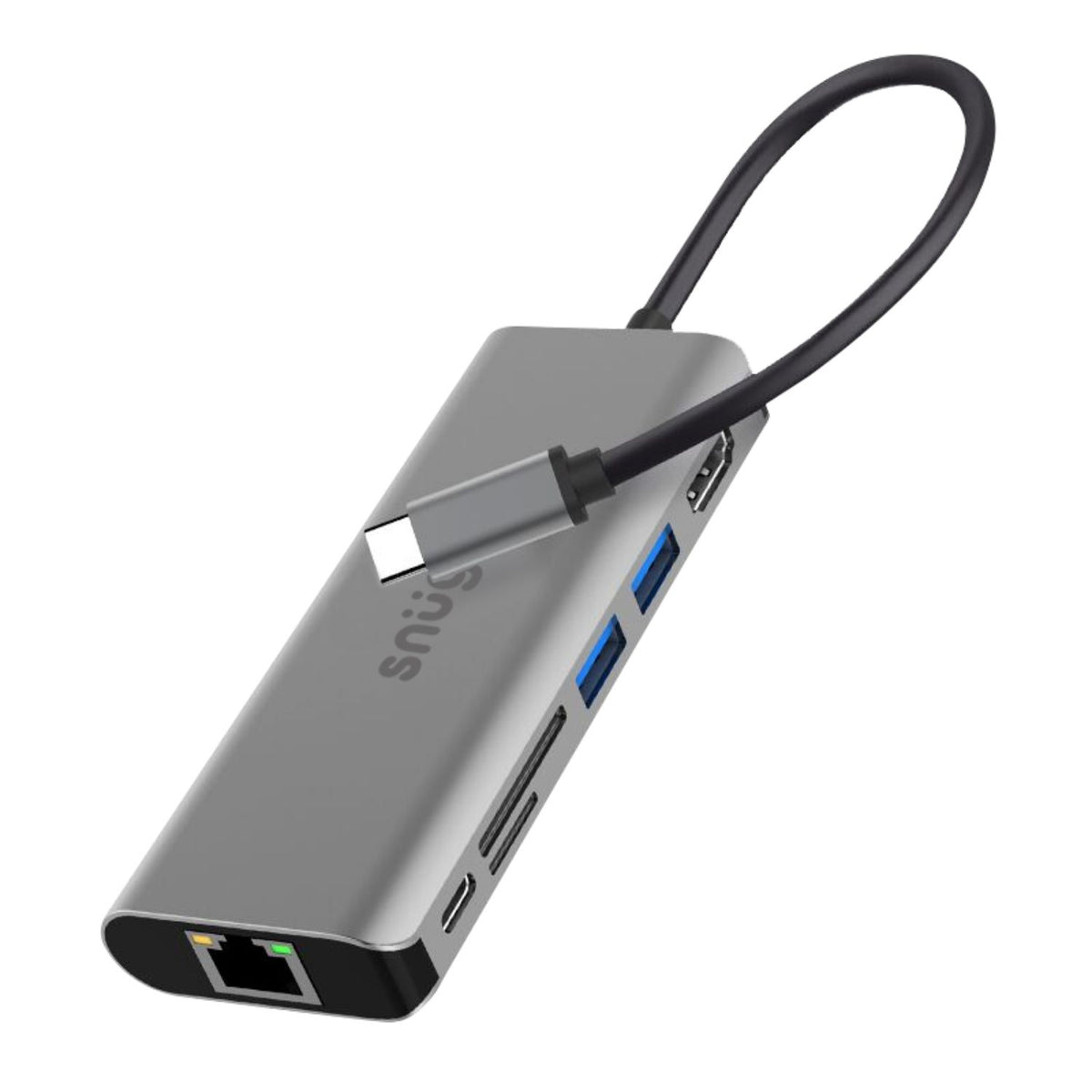 Snug 7 Port Multifunction Hub With USB Type-C Connector Increases Productivity Of Your Device By Expanding Female USB C Port To Multiple Possibilities Of Connectivity. Connect Up