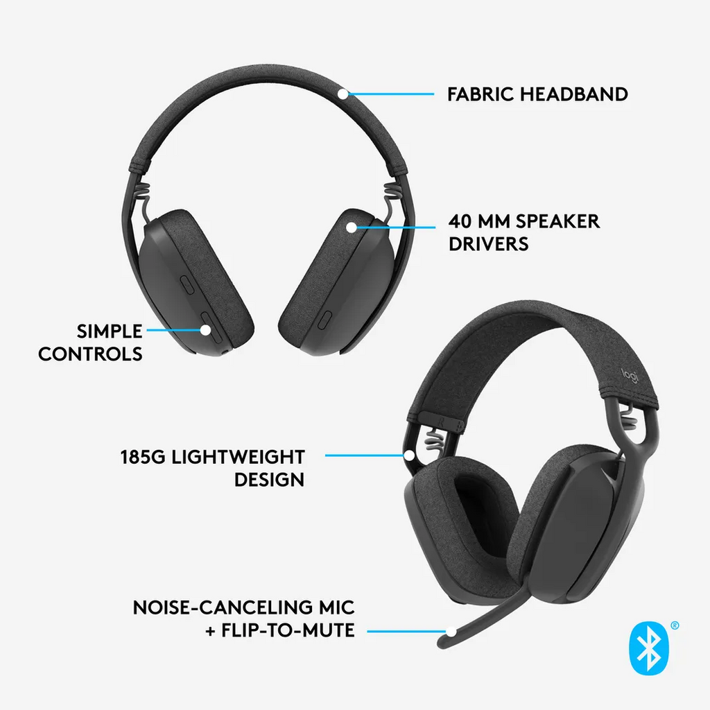 Logitech Zone Vibe 100 Bluetooth Headset – Graphite
